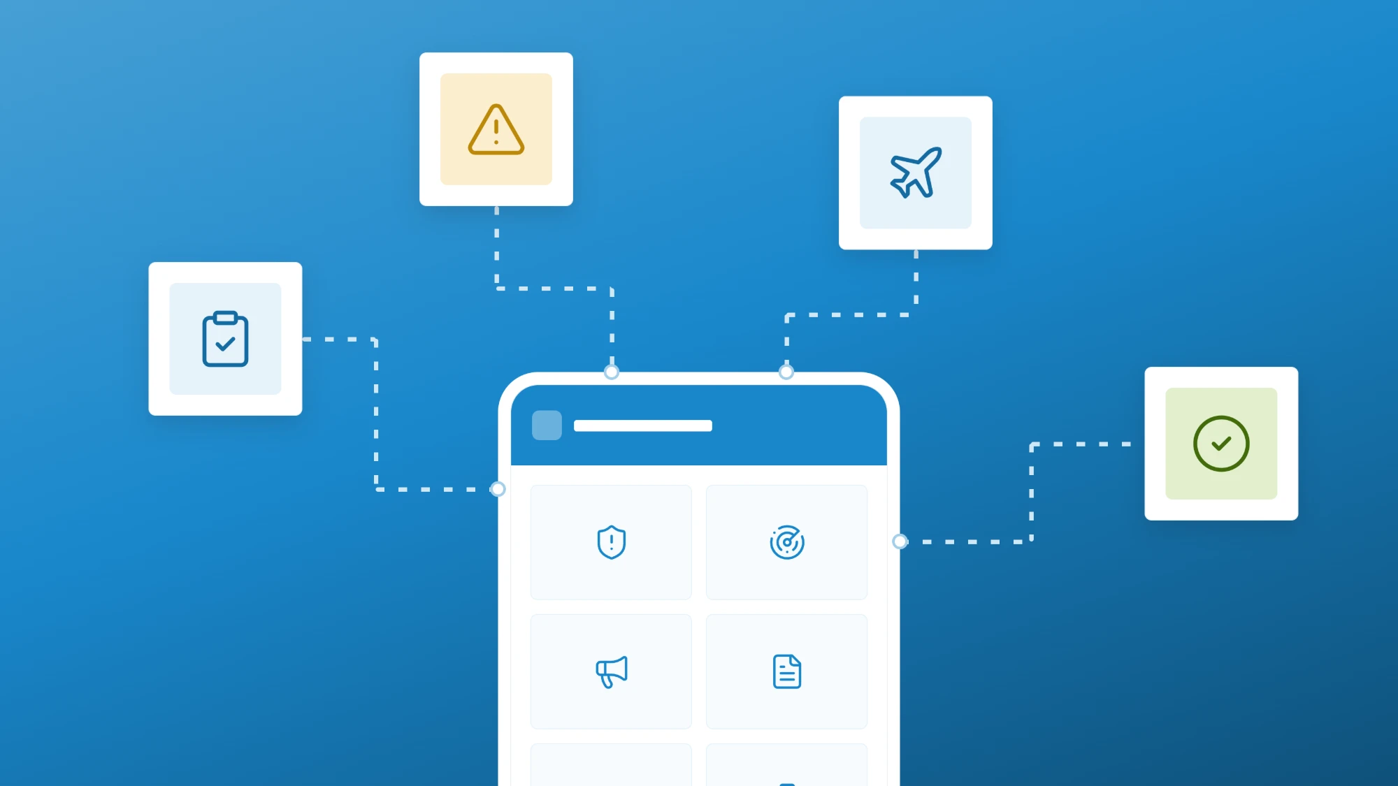 A phone app connected to checklists, hazard reports, flights and approvals